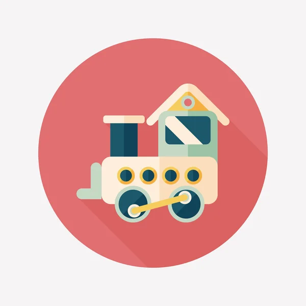 Train toy flat icon with long shadow, EPS 10 — стоковый вектор