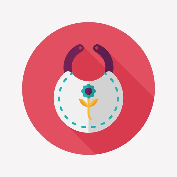 Baby bib flat icon with long shadow, EPS 10 — стоковый вектор