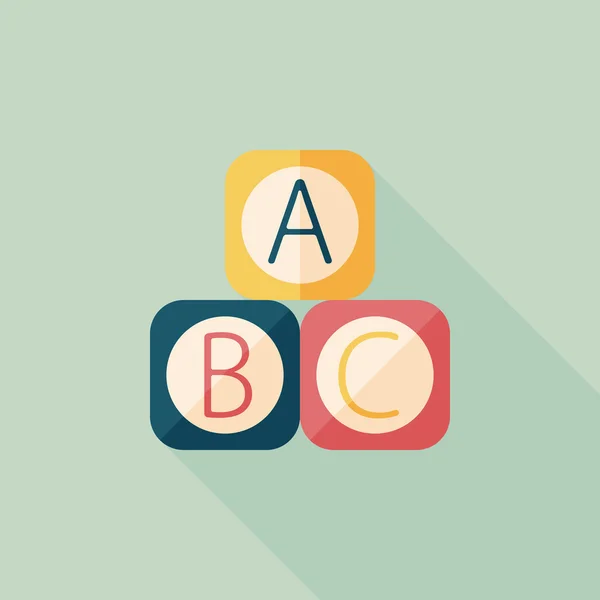 ABC blocks flat icon with long shadow, EPS 10 — стоковый вектор