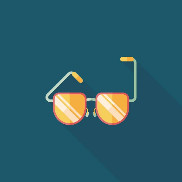 Sunglasses flat icon with long shadow — Stock Vector