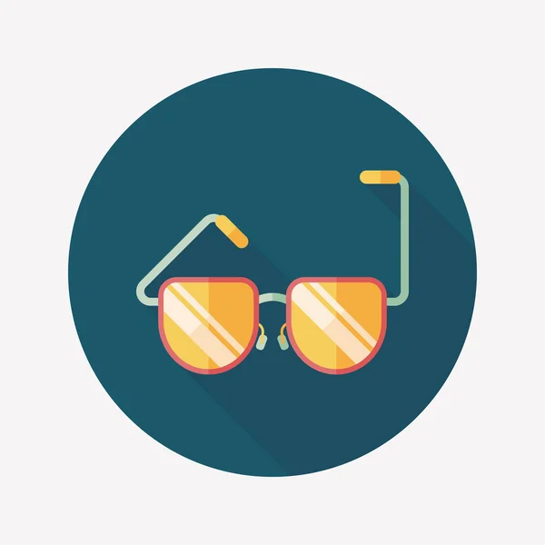 Sunglasses flat icon with long shadow — Stock Vector