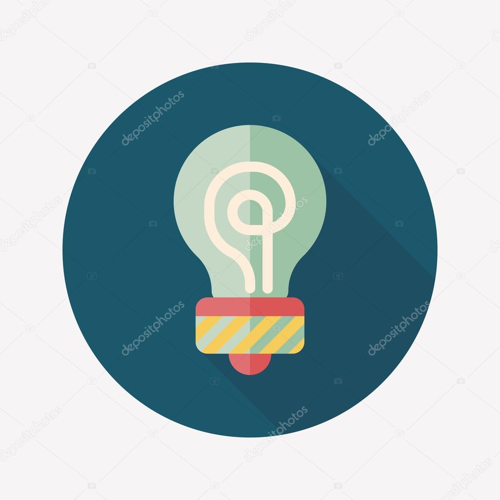 Light bulb flat icon with long shadow,eps10