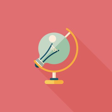 ampul uzun gölge, eps10 düz simgesi