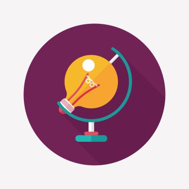 ampul uzun gölge, eps10 düz simgesi