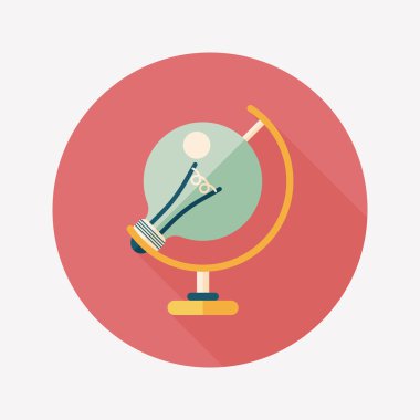 ampul uzun gölge, eps10 düz simgesi