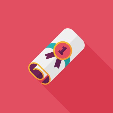 Uzun Gölge, eps10 ile Diploma düz simgesi