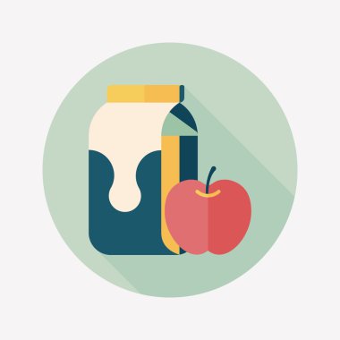 Uzun Gölge, eps10 süt ve apple düz simgesi