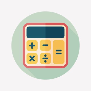 düz hesap makinesi simge uzun gölge, eps10