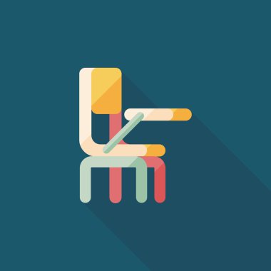 Vintage okul Danışma düz simgesi ile uzun gölge, eps10