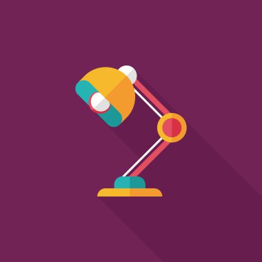 Uzun Gölge, eps10 ile masa lambası düz simgesi