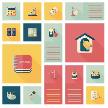 geri okul düz UI arka eps10