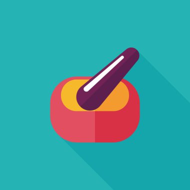 uzun gölgeler ile harç ve havaneli düz stil ikonu