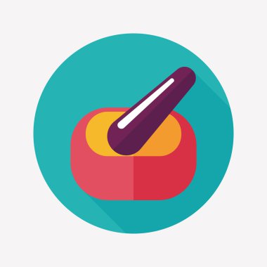 uzun gölgeler ile harç ve havaneli düz stil ikonu