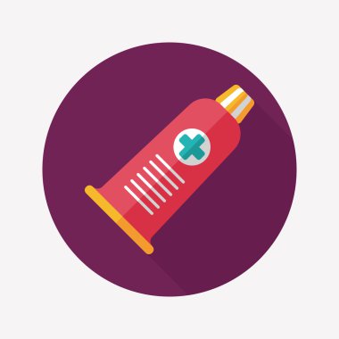 uzun gölge ile tüp düz simgesi