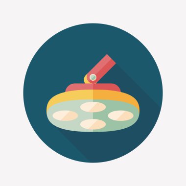 Ameliyathane uzun gölge ışık düz simgesi