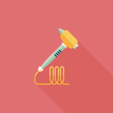 dişçi matkabı ile uzun gölge düz simgesi