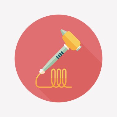 dişçi matkabı ile uzun gölge düz simgesi