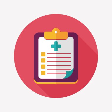 uzun gölge ile klinik kayıt düz simgesi