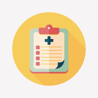 uzun gölge ile klinik kayıt düz simgesi