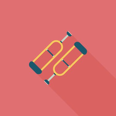 koltuk değneği ile uzun gölge düz simgesi