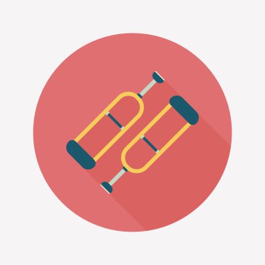 koltuk değneği ile uzun gölge düz simgesi