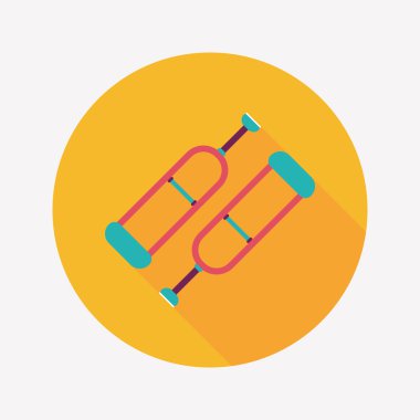 koltuk değneği ile uzun gölge düz simgesi