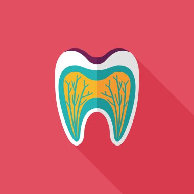 uzun gölgeler ile diş düz stil simgesi