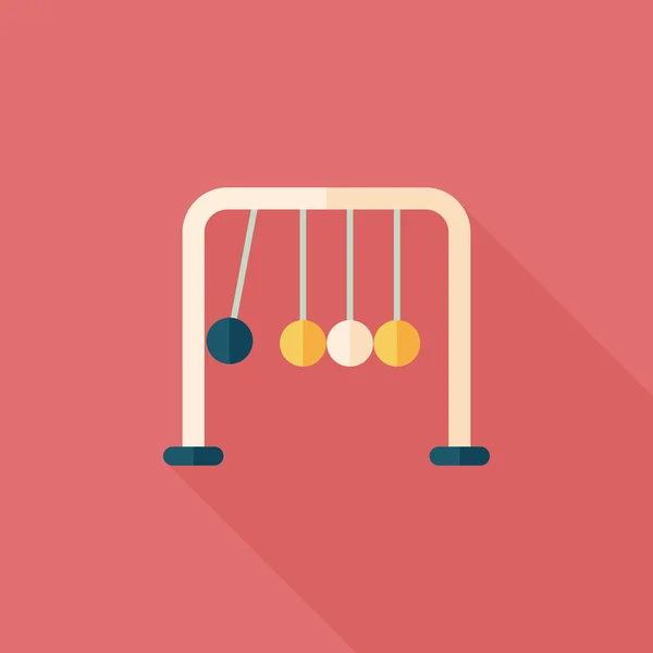 Newton 's Cradle icono plano con sombra larga, eps10 — Vector de stock