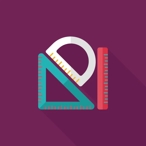 Reuler flat icon with long shadow, eps10 — стоковый вектор