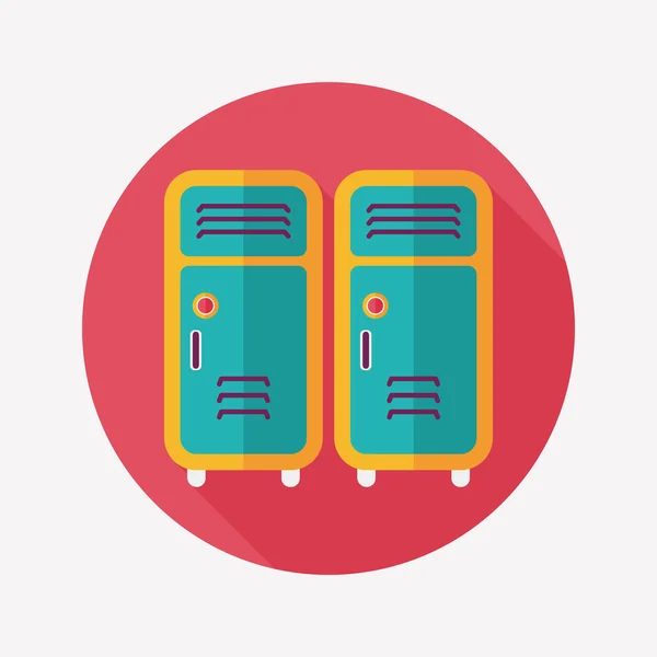 School kluisjes platte pictogram met lange schaduw, eps10 — Stockvector