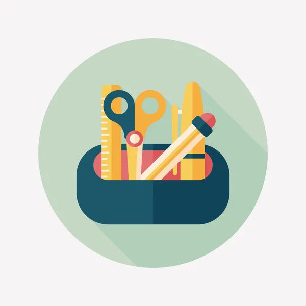 Het vak platte potloodpictogram met lange schaduw, eps10 — Stockvector