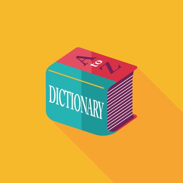 Dictionary flat icon with long shadow, eps10
