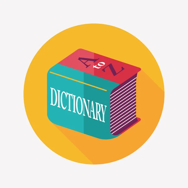 Dictionary flat icon with long shadow, eps10 — стоковый вектор