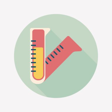 uzun gölge ile tüp düz simgesi