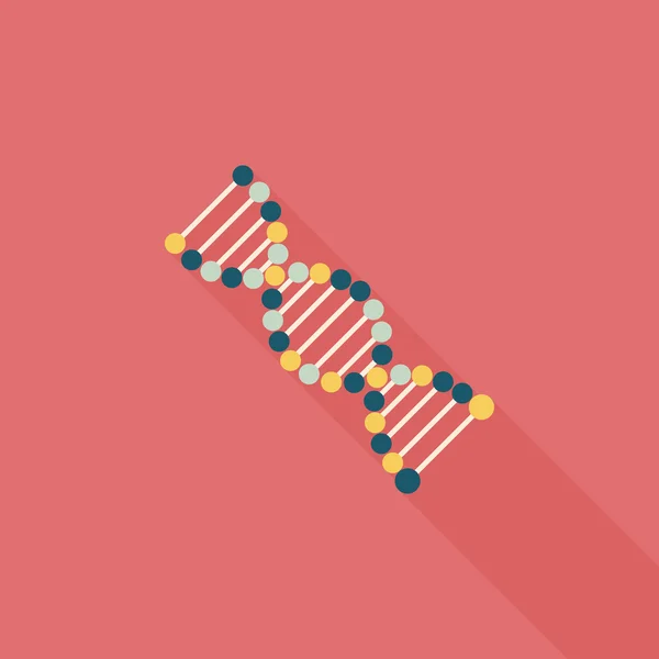 Пласка піктограма ДНК з довгою тінь — стоковий вектор