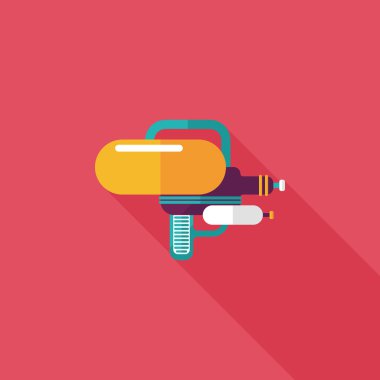 su tabancası ile uzun gölge düz simgesi