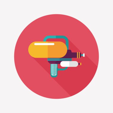 su tabancası ile uzun gölge düz simgesi