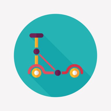 Scooter uzun gölge düz simgesi