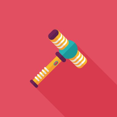 oyuncak çekiç düz simgesi ile uzun gölge, eps10