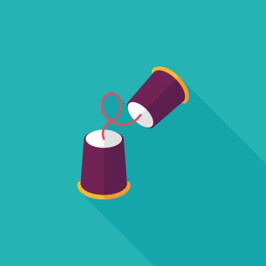 kağıt bardak düz simgesi ile uzun gölge, eps10 telefon