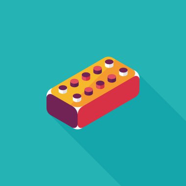 Uzun Gölge, eps10 ile tuğla oyuncak düz simgesi