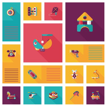 çocuk oyuncakları düz app kullanıcı arabirimi arka plan, eps10