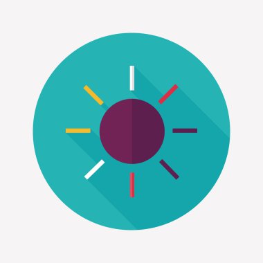 uzun gölge güneş düz simgesi