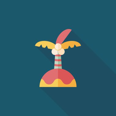 uzun gölge hurma ağacı düz simgesiyle