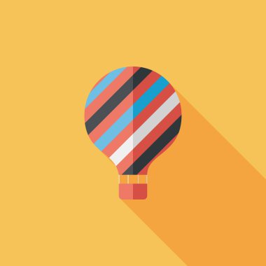 sıcak hava balonu uzun gölge düz simgesiyle