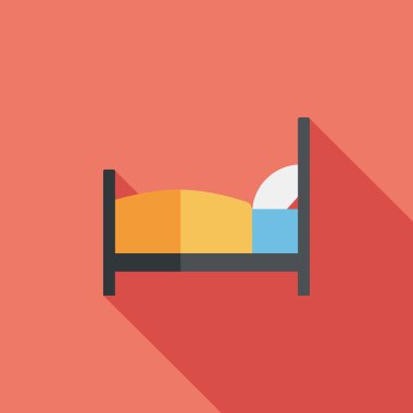 otel uzun gölge düz simgesi