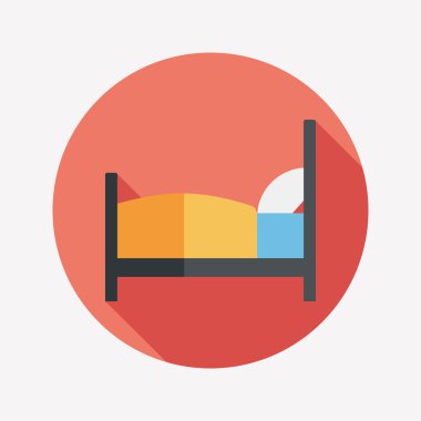 otel uzun gölge düz simgesi