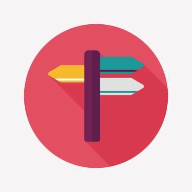 uzun gölge tabelasını düz simgesi