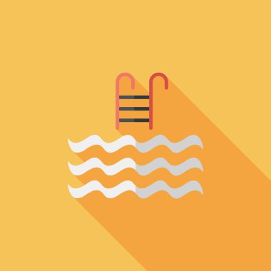 uzun gölge havuzu düz simgesi