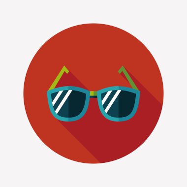 uzun gölge güneş gözlüğü düz simgesi